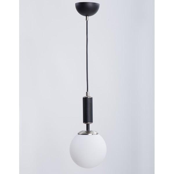 Lustră alb-negru  cu abajur din sticlă ø 15 cm Hector – Squid Lighting