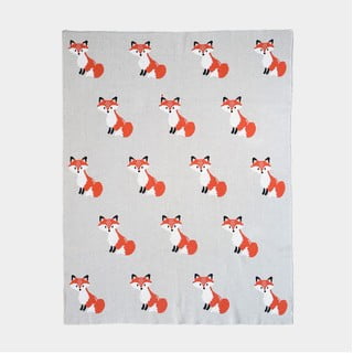 Pătură pentru copii gri din bumbac 100x80 cm Fox - Rocket Baby
