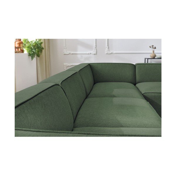 Colțar modular verde (cu colț pe partea dreaptă/în formă de "U") Megeve – Bobochic Paris-image-3