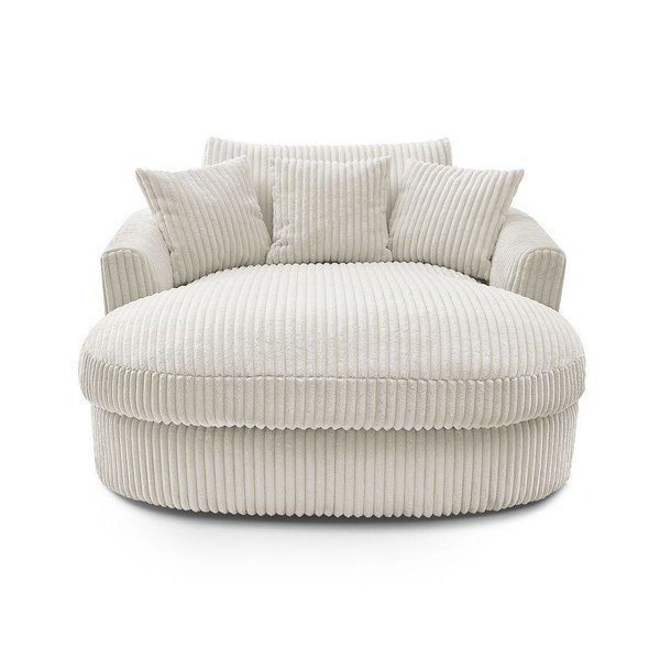 Fotoliu bej cu tapițerie din catifea reiată Belem – Bobochic Paris-image-3