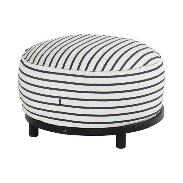 Taburet de grădină alb/albastru cu tapițerie din țesătură sunbrella Emma – Hartman-image-1