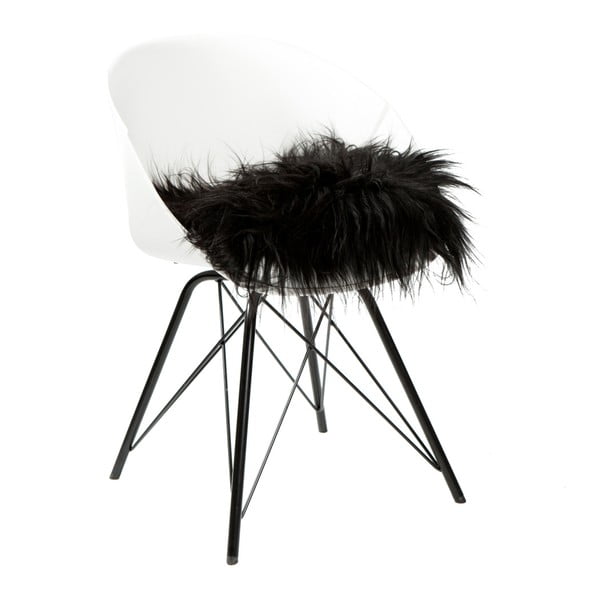  Pernă din blană pentru scaun Woooly Icelandic, negru