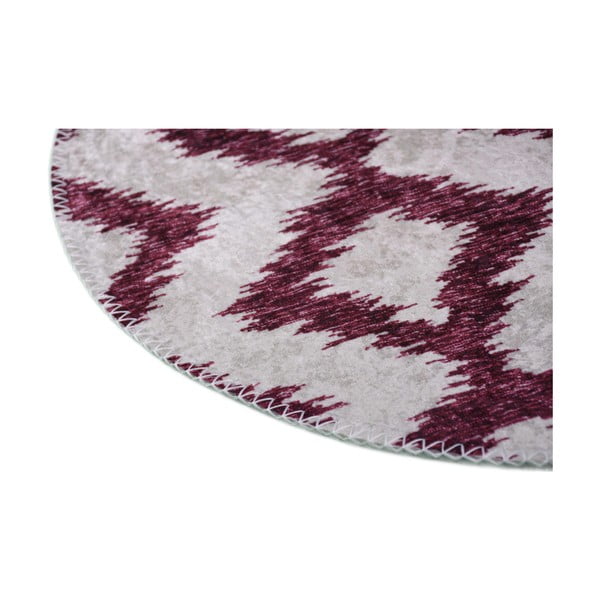 Covor burgundy/alb lavabil rotund ø 100 cm – Vitaus-image-2