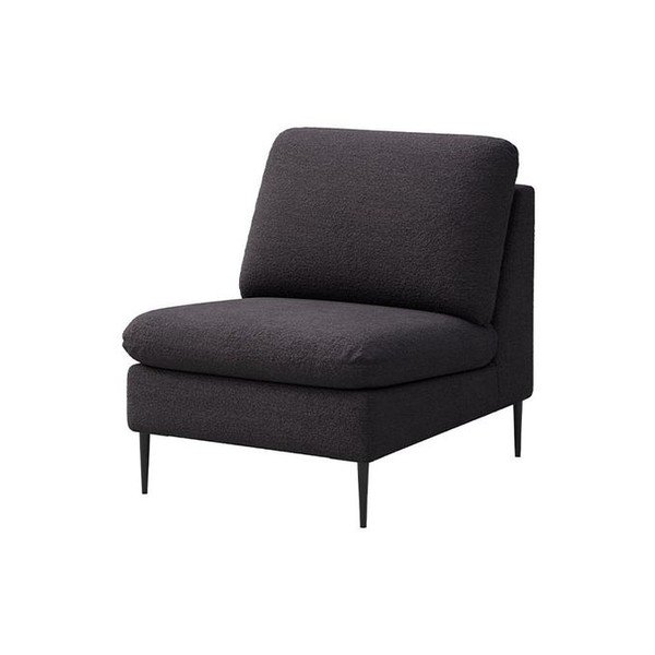 Fotoliu negru cu tapițerie din țesătură bouclé Belle – Rodier-image-2