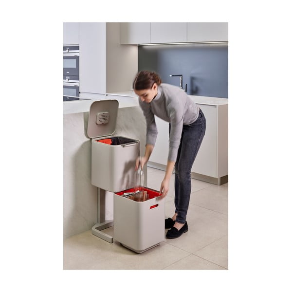 Coș pentru sortarea deșeurilor Joseph Joseph Totem Max, 40 l, crem-image-3