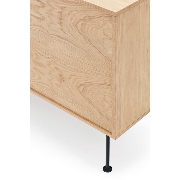 Comodă cu aspect de lemn de stejar Teulat Yoko, lățime 180 cm, gri antracit-image-1