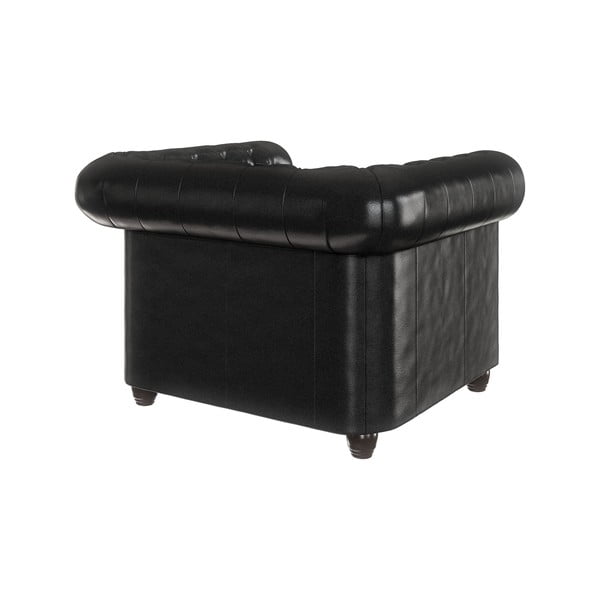 Fotoliu negru cu tapițerie din imitație de piele York – Ropez-image-2