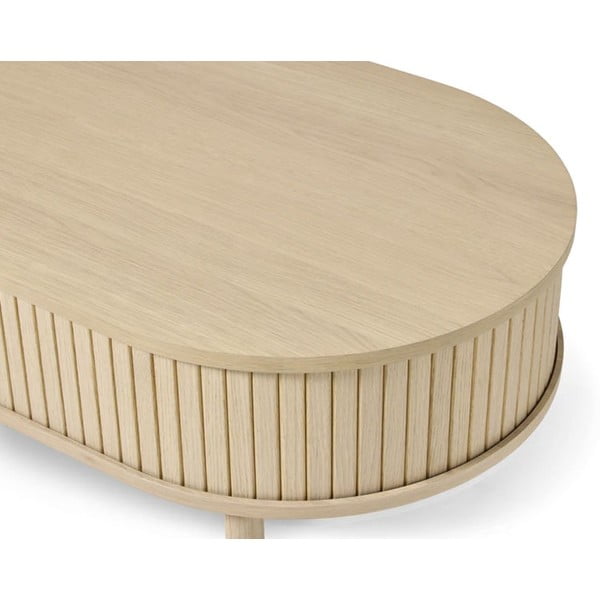 Măsuță de cafea în culoare naturală cu aspect de lemn de stejar 60x120 cm Meta – Unique Furniture-image-3