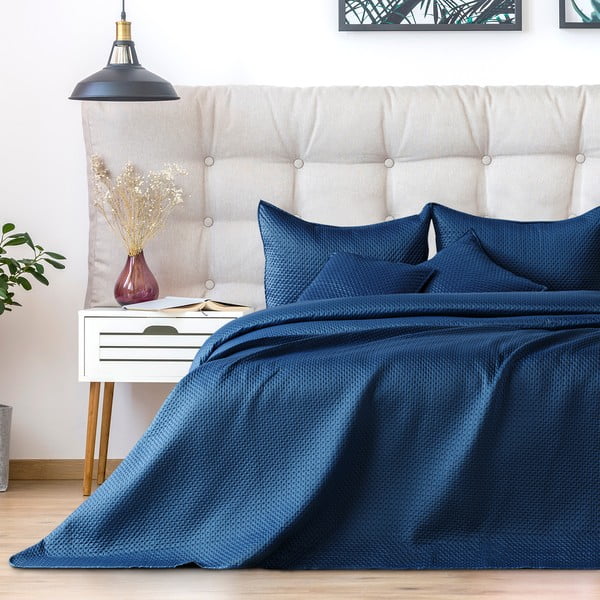 Cuvertură pentru pat de o persoană DecoKing Carmen, 210 x 170 cm, albastru