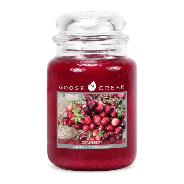 Lumânare parfumată în recipient de sticlă Goose Creek Cranberry, 150 ore de ardere