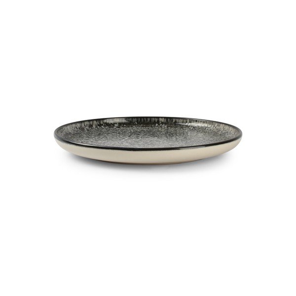 Farfurie neagră/crem pentru desert  din gresie ø 20 cm Gravel – ONA-image-2