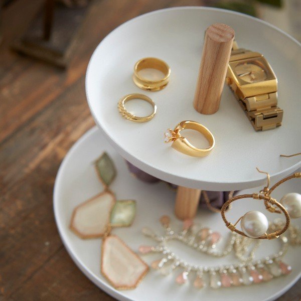 Etajeră din lemn de fag YAMAZAKI Tosca, alb-image-2