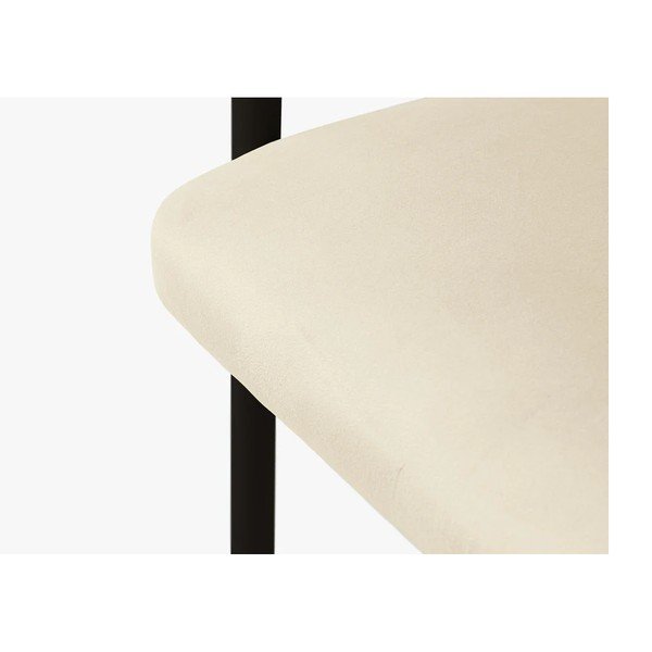 Scaun de living negru/crem cu cotiere tapițat Lea – Micadoni -image-3