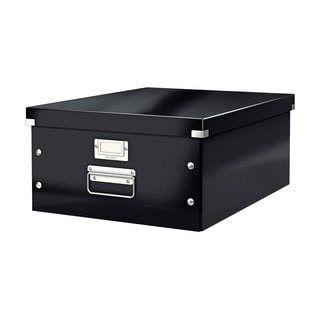 Cutie de depozitare din carton cu capac neagră Click&Store - Leitz
