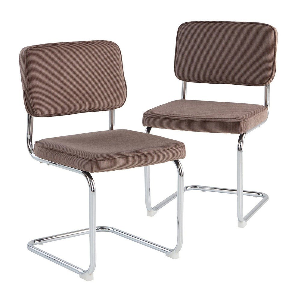 Scaune de dining maro balansoar 2 buc. din metal Hjo – Jotex