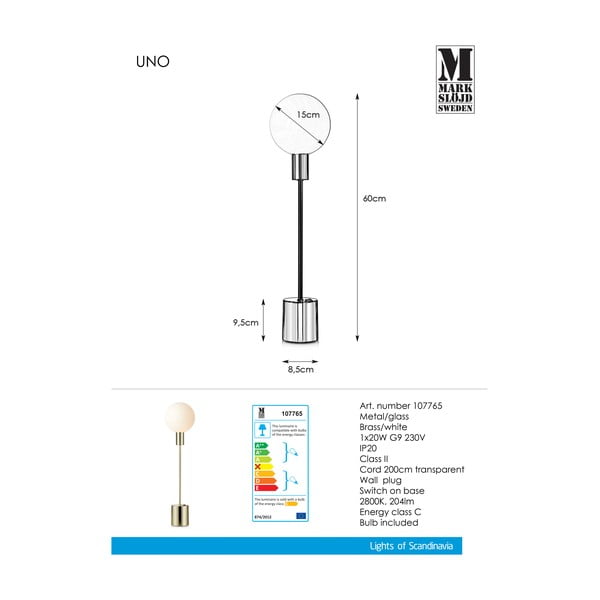Veioză Markslöjd Uno Table Brass, arămiu-image-2