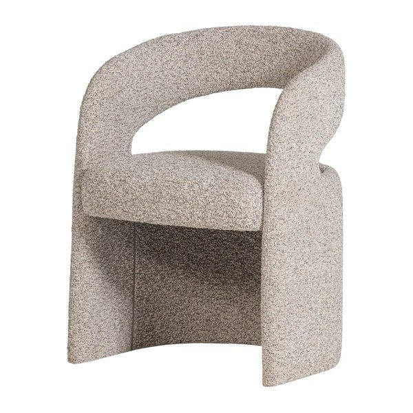 Scaun de living crem cu cotiere tapițat Lanor – WOOOD