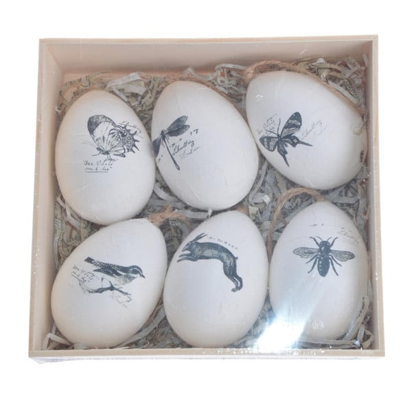 Set 6 decorațiuni Ewax Egg Inked
