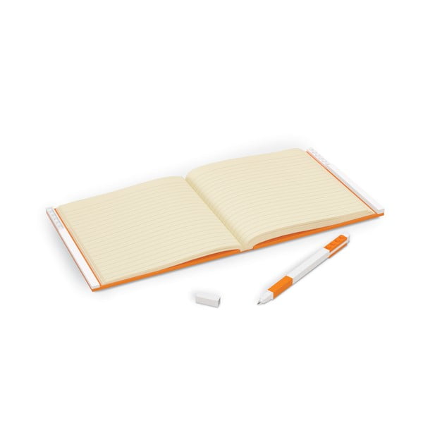 Caiet cu pix cu gel LEGO®, 15,9 x 15,9 cm, portocaliu-image-1