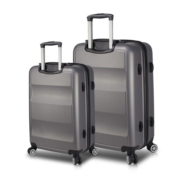 Set 2 valize cu roți și port USB My Valice LASSO Large & Medium, gri