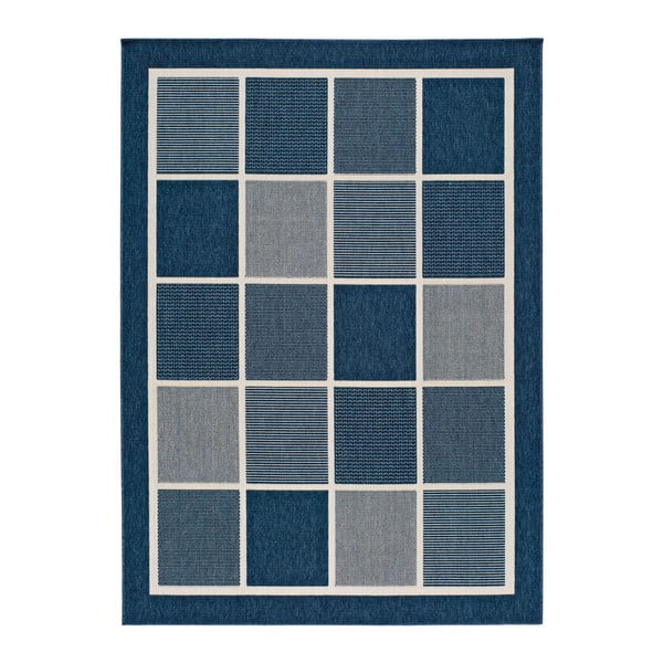 Covor pentru exterior Universal Nicol Squares, 80 x 150 cm, albastru-gri