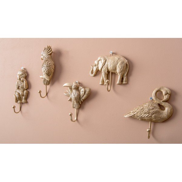 Cuier de perete Leitmotiv Monkey, auriu-image-1