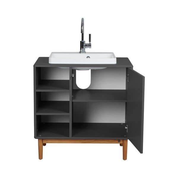 Dulap pentru sub chiuvetă gri închis fără baterie 80x62 cm Color Bath - Tom Tailor-image-3
