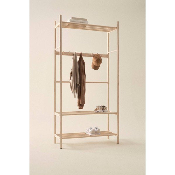 Set pentru hol în culoare naturală deschisă din lemn de pin 100x200x40 cm Woodley – Jotex-image-1