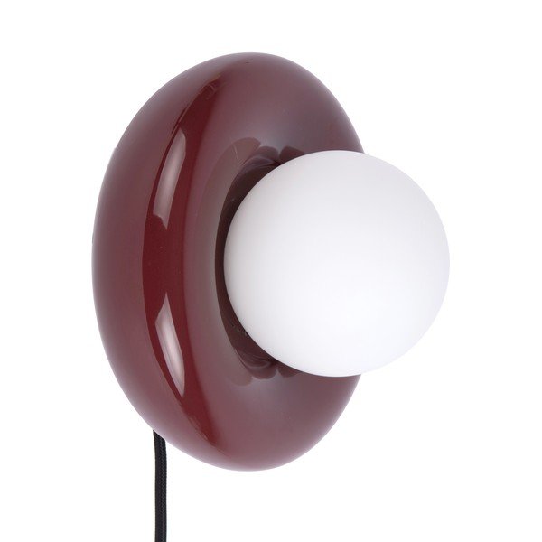 Aplică de perete burgundy din ceramică cu alimentare la priză Catania Ring – Leitmotiv