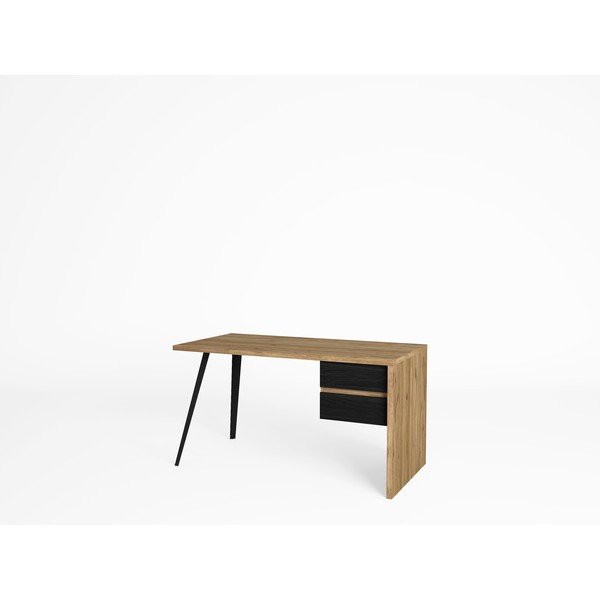 Birou cu blat cu aspect de lemn de stejar 69x136 cm Eliot – Marckeric-image-3