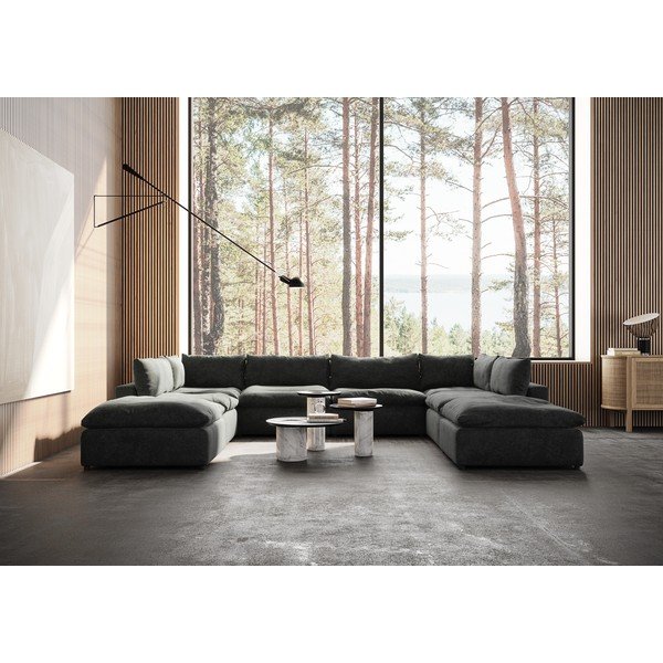 Colțar gri închis (în formă de "U") Moonlight – Furninova -image-1