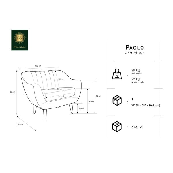 Fotoliu Mazzini Sofas BENITO, galben muștar-image-2