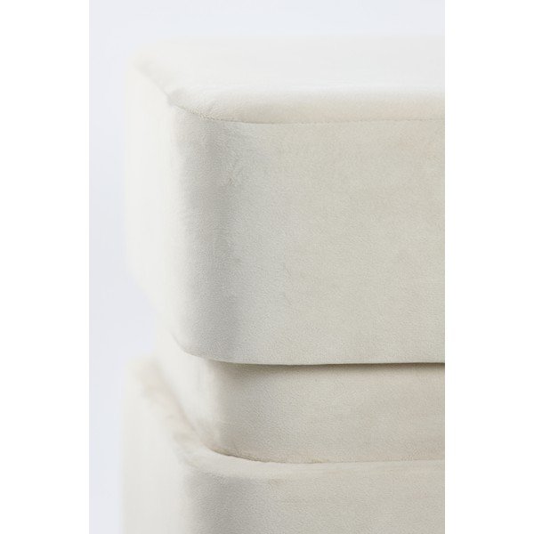 Taburet crem cu tapițerie din catifea Piazza – Light & Living-image-3