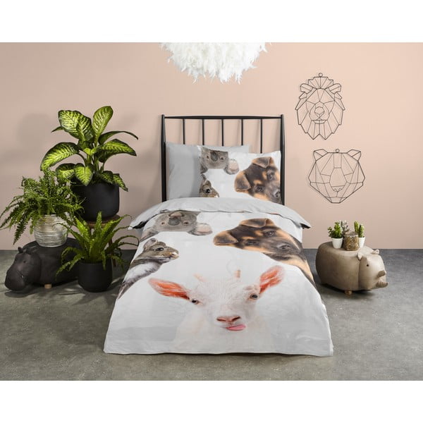 Lenjerie de pat pentru copii din bumbac pentru pat de o persoană, extinsă 140x220 cm Semmie – Good Morning-image-1