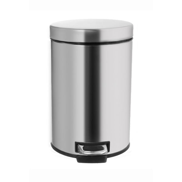 Coș de gunoi argintiu lucios cu pedală din oțel inoxidabil 3 l – Orion