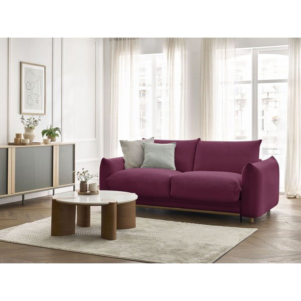 Canapea burgundy extensibilă 214 cm Ernest – Bobochic Paris-image-1