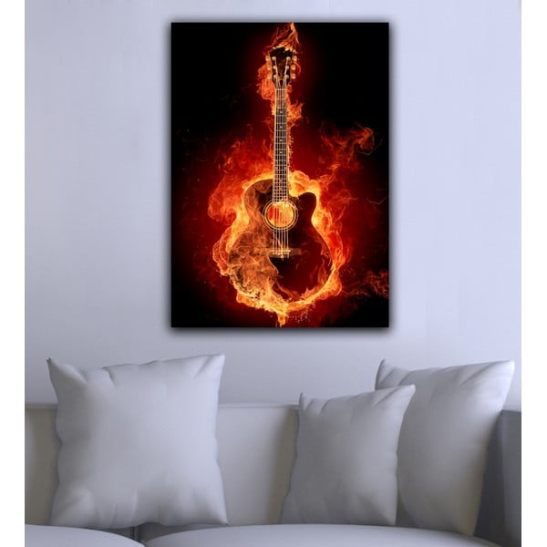 Tablou Guitar on Fire 45 x 70 cm-image-1