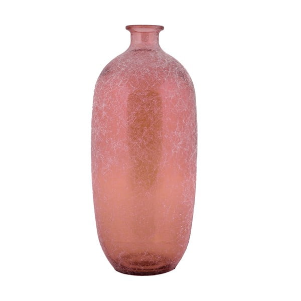 Vază din sticlă reciclată Ego Dekor Napoles, înălțime 45 cm, roz