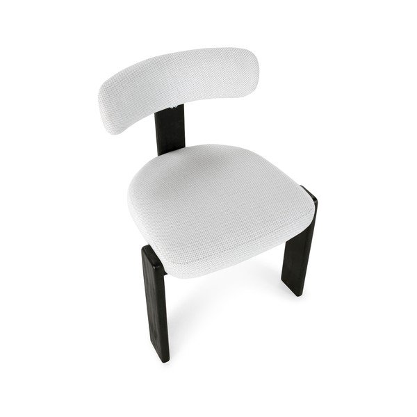 Scaune de dining negre/gri-deschis 2 buc. tapițate Nadia – MOME-image-4