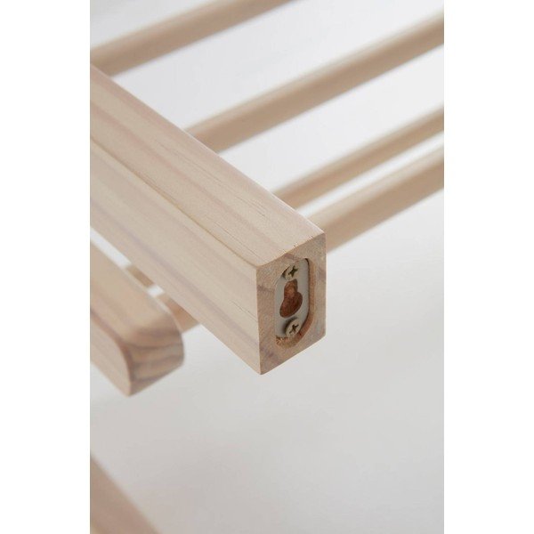 Cuier de perete în culoare naturală deschisă cu raft din lemn de pin 70 cm Eddison – Jotex-image-3