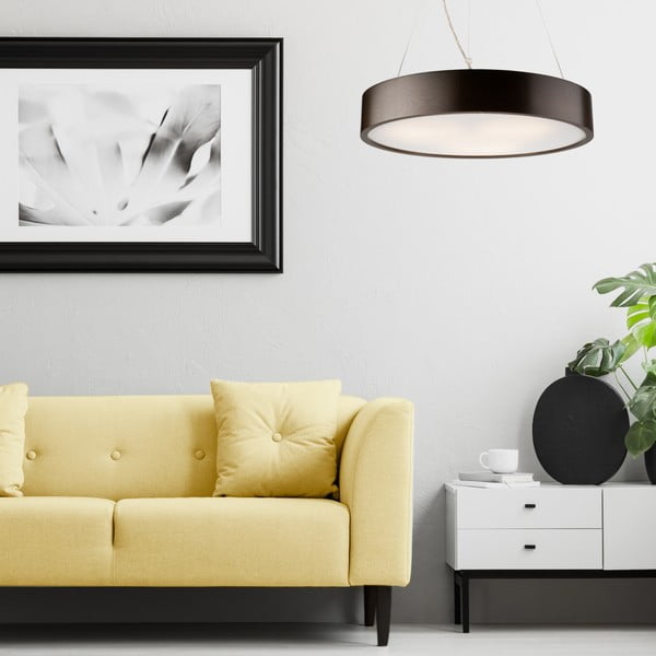 Lustră maro închis cu abajur din sticlă ø 47 cm Eveline – LAMKUR-image-1