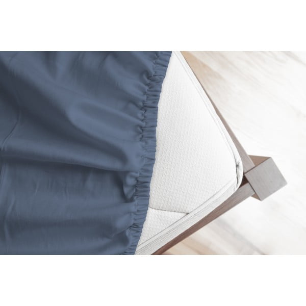 Cearceaf albastru din flanelă cu elastic 90x200 cm – Good Morning-image-1