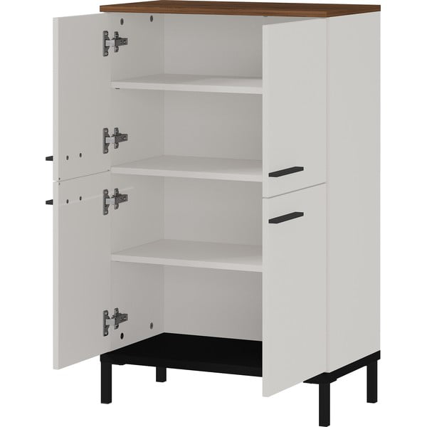 Dulap de baie înalt gri-bej cu aspect de nuc 60x97 cm Yonkers - Germania-image-3