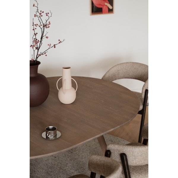 Masă de dining rotundă extensibilă din lemn de stejar ø 140 cm Clapperton – Rowico-image-2