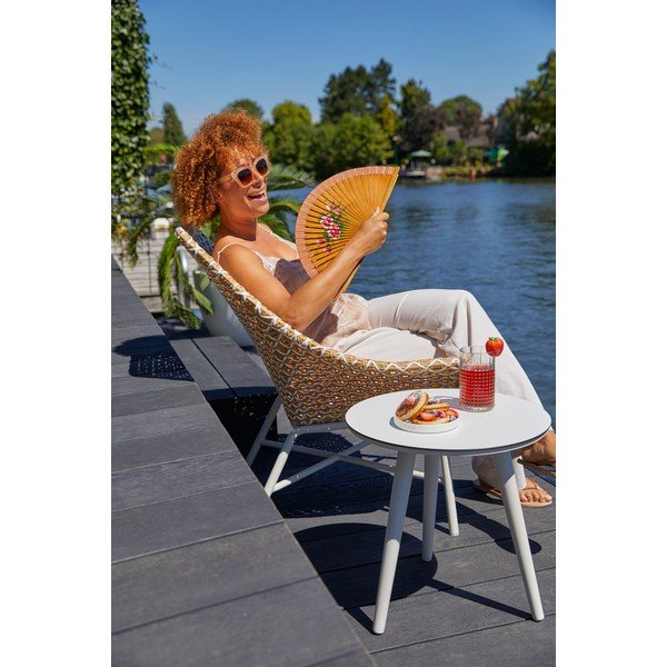 Masă auxiliară de grădină Hartman Sophie,ø 45 cm, alb-image-3