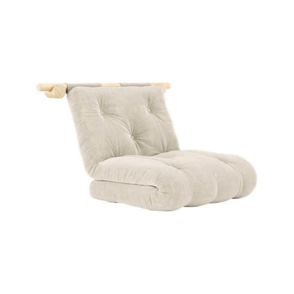 Fotoliu crem cu tapițerie din catifea reiată Hooked – Karup Design