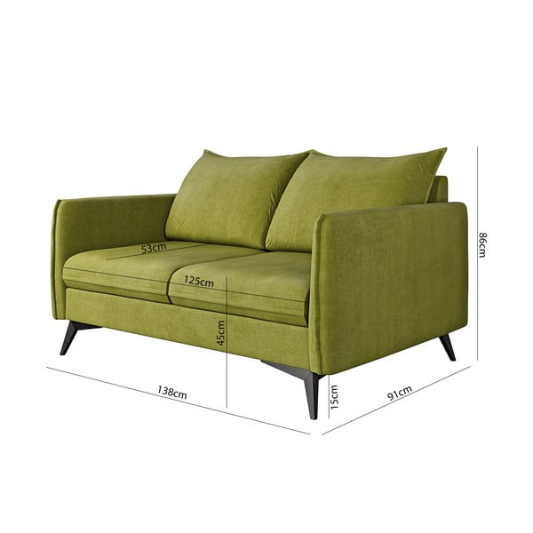 Canapea verde 138 cm Juli Bis – Ropez-image-3