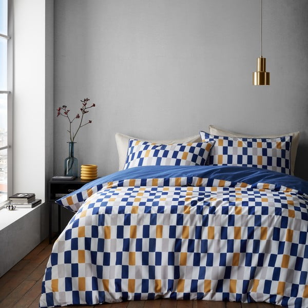 Lenjerie de pat din bumbac pentru pat de o persoană 135x200 cm Oblong Checkerboard – Content by Terence Conran