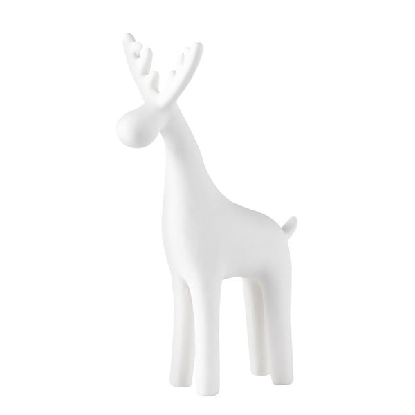 Decorațiune statuetă KJ Collection Reindeer Ceramic White Snow