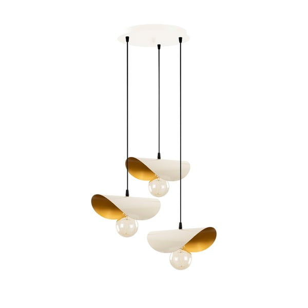 Lustră albă-aurie cu abajur din metal Sivani – Opviq lights